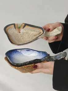 Cabin Kangaroo 1pc Unique Ceramic Video Storage Tray, Distinctive Design, Distinctive Shape, Distinctive Material, Storage Tray Advantages, Exquisite Handle, Practical And Aesthetic, Suitable For Ins-Style Home Environment, Storage Of Small Items, Tidy And Orderly Space, Decorative Ornaments, Placement On Living Room Coffee Table, Bedroom Vanity, Study Desk, Ideal Prop For Photography, Adds Artistic Atmosphere