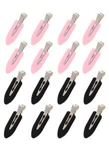 16个简约时尚可弯曲发夹，女士适用 - 适合派对、舞会、日常佩戴、外出 - 新年送给女友和女性朋友的绝佳礼物。休闲发饰，女士爪夹，发卡，学生用品，大学用品，头部饰品，发夹 - 彩色 - 查看 16