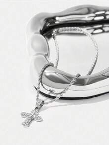 قلادة سلسلة حبل مجدول بشكل صليب من لوسيا بيليدو ICON، مناسبة للنساء للارتداء اليومي في الربيع والصيف