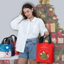 18pcs Medium Christmas Gift Bags 10.6''x7.8''x4'' With Handles, Reusable Non-Woven Fabric Christmas Shopping Bags, New Year Gift Bags, Holiday Party Supplies Decorations(1/6/12pcs),Stocking Fillers Women,Mum Gifts Christmas,Christmas Decrotions,Stocking Stuffers For Men,Stocking Stuffers,Stocking Stuffers For Men,Christmas Ornaments For Tree,Christmas Decorations For Home