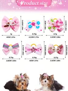 Bộ 10/20/30/50 chiếc phụ kiện tóc cho thú cưng màu hồng/đỏ hồng/tím/đỏ đậm/xanh dương/xanh lá cây/cà phê/đỏ sen có dây chun - Dây buộc tóc trang trí kiểu công chúa, phù hợp cho thú cưng lông dài, phụ kiện làm đẹp và tạo kiểu tóc dễ thương, quà tặng cho thú cưng dịp Lễ Tình nhân, Giáng sinh, Ngày của Mẹ, tiệc cưới, sinh nhật và các ngày lễ khác, phù hợp cho cả mèo và chó, quà tặng thú cưng hoàn hảo. - Nhiều màu - Xem 5