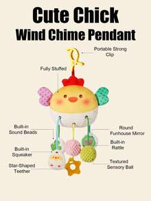 Quderbel 婴儿安抚娃娃毛绒挂件，儿童摇铃床铃风铃，婴儿座椅床健身架汽车挂饰，适合0-3岁男孩和女孩，新年礼物 - 多 - 查看 14