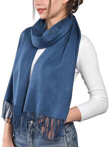 وشاح بوهيمي من البوليستر أحادي اللون، وشاح دافئ للخريف/الشتاء، مناسب للعروس والوصيفات والحفلات والفساتين