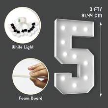 3 piedi/4 piedi Numeri luminosi a insegna - Luci bianche fredde/calde che si illuminano, decorazione per feste, grandi numeri luminosi a insegna che possono essere utilizzati per decorazioni di matrimoni, feste di compleanno - Bianco - Visualizzare 30