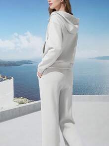 CAMEL CROWN Women's Casual Sportswear Spring Jacket Cardigan Hooded Running Top Fitness Wear Yoga - Glacier Gray - View 4