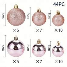 44pcs 1.2-2 Inch Christmas Balls For Christmas Holiday Decoration, Christmas Tree, Window, Christmas, New Year And Wedding Decoration, Suitable For Indoor And Outdoor Use (Need To Thread The Rope By Yourself, Electroplated Ball With Slight Glue Overflow, Slight Scratches And Loss Of Glitter Are Normal Phenomena And Do Not Affect Use) Home Decor Christmas Decorations Room Decor Winter Christmas Decorations Home Christmas Gifts Christmas Decor