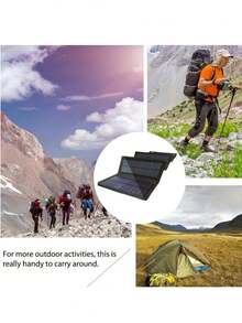 Portable 4/5 Folding Solar Panel With USB - Suitable For Outdoor Travel And Camping, Charges Phones, Tablets, Fans, Flashlights, Foldable Battery Pack - Multicolor - View 12