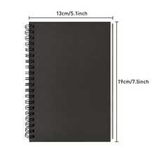 100 Pages/50 Sheets Blank Spiral Notebook, Soft Cover, Sketchbook, 19.05 Cm X 12.95 Cm, 100GSM, (Black) - Multicolor - View 3