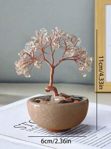 1 件水晶树装饰、圣诞桌面装饰礼物、家居装饰、办公桌装饰、派对礼品、卧室装饰、办公室装饰、房间装饰、房屋装饰、办公桌配件、桌面装饰、优秀的教师礼物、办公桌用品、粉色装饰、水晶饰品、婚礼用品