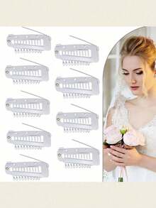 5pcs New Hair Clips Set For Wigs, Hats, Veils, Scarves, Fixation Clips, Suitable For Women, Hair Slide, Hair Barrettes - Multicolor - View 4