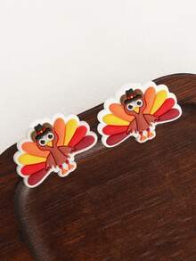 1 Pair Cute Cartoon Thanksgiving Turkey Earrings