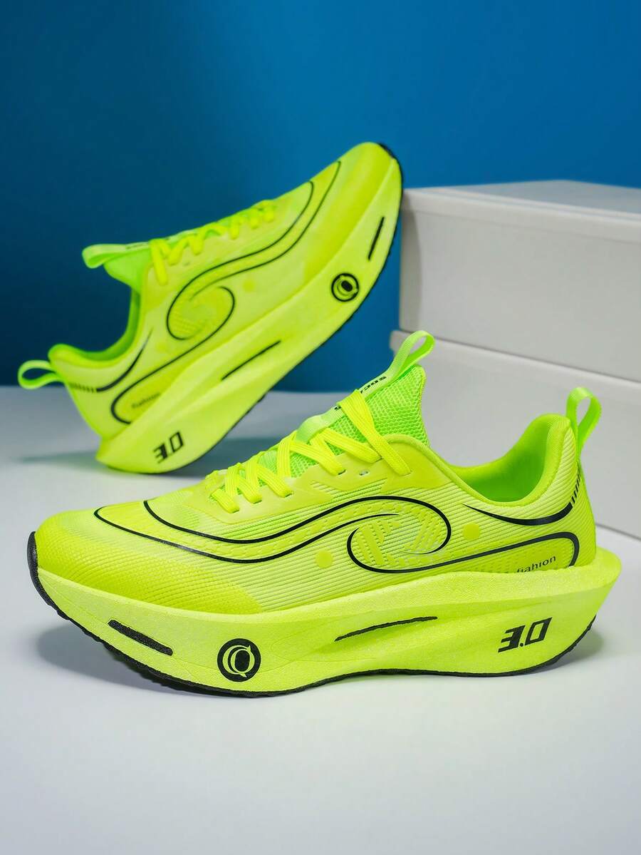 Couple's Shock-Absorbing Carbon Board Breathable Running Shoes, Men & Women Sports Sneakers - Mint Green - View 1