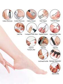 25-In-1 Pedicure Set, Professional Foot Care Tools Including Foot File, Callus Remover, Suitable For Home And Salon Care