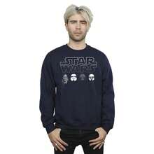 Star Wars Herren Sweatshirt mit Charakterköpfen (Navy Blau) - Blau - Übersicht 1