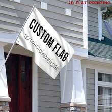 1pc Customizable Christmas Flag ,Personalized Polyester Decorative Flag With You Any Photo,Any Color,Any Text,For Garden, Clubs, Concerts, Bars, Dorms, Living Rooms, Bedrooms - Durable, No Electricity Needed - Multicolor - View 3