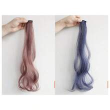 2片装绿色渐变色夹式接发片，无缝逼真长发，长度可修剪，带爪夹，发夹，发卡，发卡，发饰，上学用品，假发，女士圣诞装扮，头部配饰，女士发饰 - 綠色 - 查看 16