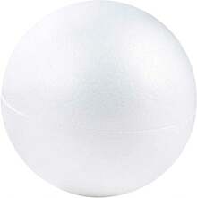 Hemispherical Foam Balls 2-Pack - 7.8 X 7.8 X 3.9inch , White - DIY Art Craft And Modeling Supplies - Spherical Domes For Craft Projects - 白色 - 查看 3