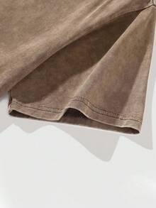 EWH Men's T-Shirt, Retro,  Print, Pattern, Loose Fit, Short Sleeved, Top 004 - A - Cà phê nâu - Xem 4