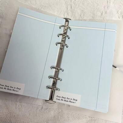 10 fogli di ricarica A6 con sfondo blu, pagine di quaderno fatte a mano, ricariche A6 perforate