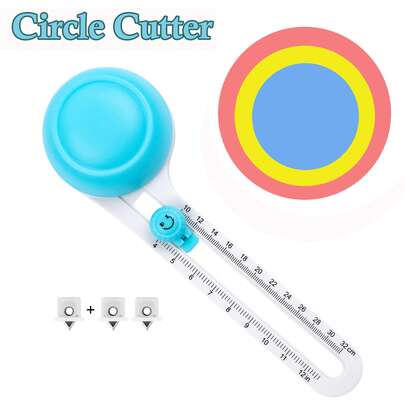 360 Degree Circle Cutting Tool-Cuts Circles From 4 To 12 Inches, Circle Cutter With 3 Blades, Adjustable Rotary Round Paper Cutter Trimmer