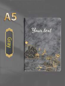 Set regalo taccuino personalizzato A5, include taccuino + penna + ricarica + scatola regalo. Il taccuino e la penna possono essere personalizzati con il testo desiderato. Disponibile come taccuino singolo o set. Taccuino in finta pelle con goffratura paesaggistica, taccuino per riunioni, blocco note. Copertina in materiale PU con sensazione di pelle e colore cangiante, 100 pagine interne, motivo di copertina unico, forniture regalo di Natale - Multicolore - Visualizzare 16