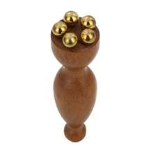 1pc Wooden Eye Massager Roller Face Massage Stick With Metal Ball Roller For Contouring Firming Glowing Skin,Hair,Hair Tools,Hair Care,School,Back To School,Travel,Travel Essentials,Home Essentials,Spa,Massage Tool,Massage,Massager,Spa