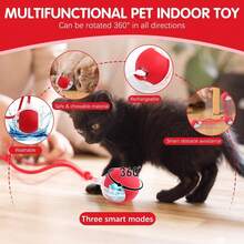 Pelota Interactiva para Gatos y Perros con Giro Automático 360 ° , Juguete Inteligente Que Rueda Solo con Sensor Táctil, Recargable USB, Ideal para Mascotas de Todas Las Edades y Razas - 1 - Ver 7