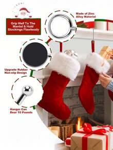 4Pcs-Christmas Stocking Holders & Desktop Bag Hooks. Essential Festive Decor For Holiday Celebrations, Wedding Receptions, And Party Events. Versatile Tabletop Hanging Solution For Elegant Organization & Seasonal Displays.