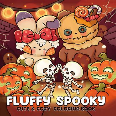 34 pages (FLUFFY SPOOKY) Livre de coloriage pour adultes et adolescents avec reliure spirale, pour soulager le stress. Comprend de mignonnes créatures d'horreur, des dieux de la mort, des fantômes, des monstres, des crânes, des chauves-souris et des scènes confortables et relaxantes de maisons hantées. Décorations de Noël, jouets.