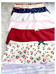 Set Of 10 Cotton Children's Panties For Girls - 彩色 - 查看 4