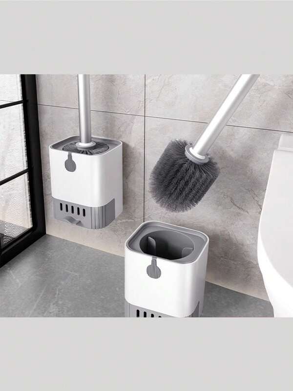 Wall-Mounted Toilet Brush With Drip Tray, Flexible Toilet Brush For Bathroom Cleaning, Cleaning Tool