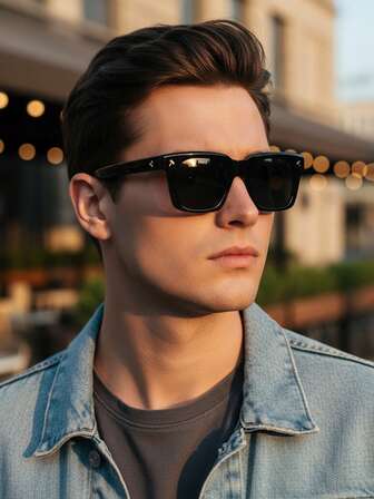 Retro Square Frame Fashion Glasses, Durable Thick Wide Frame, Non-Prescription Polycarbonate Lenses, Vintage Style Glasses Suitable For Men And Women, Ideal Gift For Christmas And Valentine's Day, Decorative Gift, Durable PC Frame Without Battery