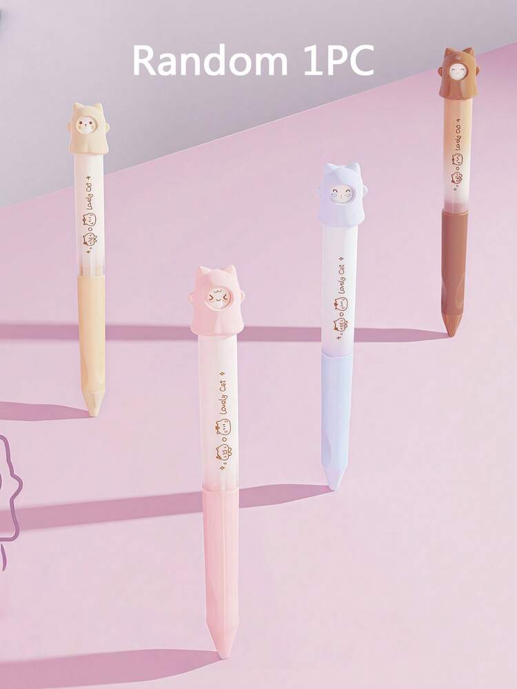 4pcs Creative Cat Rotating Neutral Pens, 0.5mm Black Ink Ballpoint Pens, Rotating Pattern Office Supplies Small Gifts, Cute Neutral Pens, Fashion Pens For Women, School Stationery, Fun Design Pens, Playful Stationery, Comfortable Grip, Fine Tip, Multi-Pattern Pens, Rotating Press Pens, Student Gifts, Stationery Enthusiasts - Multicolor - View 12