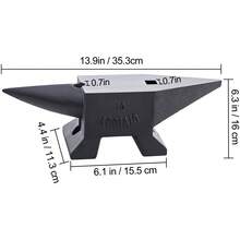 Cast Iron Anvil, 22 Lbs/10kg Single Horn Anvil, With Large Countertop And Stable Base, High Hardness Rugged Round Horn Anvil Blacksmith, For Shaping, Bending - Black - View 10