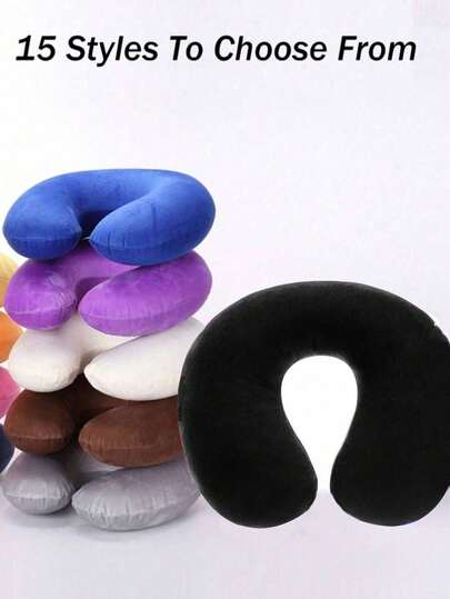 Uppblåsbar kudde, 1 st. resekudde nackkudde flygplanskudde resor bil hemmakontor resor nackkudde flygkudde tryckknapp med mjukt överdrag, U-formad nackkudde bärbar student vuxen kudde, stöder nacken och skyddar halskotorna medan du studerar eller åker i bil, kontor eller andra resor, måste-ha för brevbärare