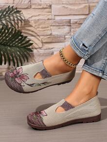 Giày lười nữ phong cách Bohemian mới 2025, đế mềm & phần trên giày lười - Đỏ - Xem 7