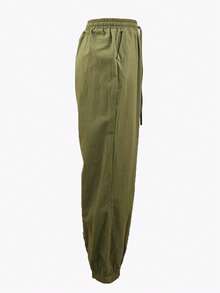 女士休闲直筒裤，适合通勤和日常穿着 - 綠色 - 查看 4