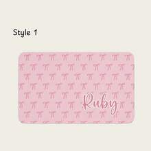 A Customizable Pet Name Feeding Mat, A Personalized Dog And Cat Food Mat With Bow Or Stripe Designs, Made Of Diatomaceous Earth, A Stylish Home Decor Feeding Accessory, The Perfect Gift For Pet Lovers, Suitable For Dog Moms, Cat Dads, Family And Friends, A Thoughtful Pet Gift For Christmas, Thanksgiving, Halloween, Birthdays And Other Special Occasions. - Multicolor - View 3