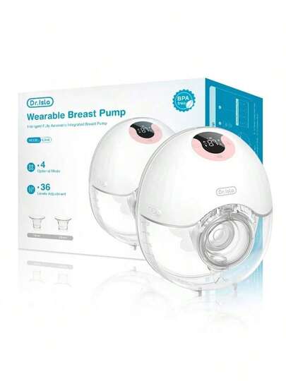 1pc 210ml Wearable Electric Breast Pump 4 Modes Inverter Mode 36 Settings Per Mode Low Noise Anti-Spill Design