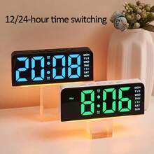 RAF USB Powered LED Digital Electronic Alarm Clock, Multiple Light Colors, 3-Level Brightness Adjustment, Multifunctional Desk Clock With Dual Alarms And Snooze, Suitable For Bedroom, Office And Living Room, No Battery Required - Multicolor - View 6