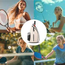 Bolsa de Tenis,Mochila Raqueta de Padel,Mochila de Tenis Para Mujeres y Hombres,Bolsa de Tenis Resistente al Agua,para Raquetas Bádminton y Otros Accesorios Deportivos - Blanco - Ver 7