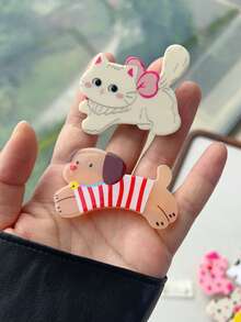 Cute Cartoon Dog Hairpin, Fashionable And Adorable Side Clip For Bangs And Flyaways, Rhinestone Decorated, Versatile Acetate Hair Clip, Suitable For Adults - Multicolor - View 6