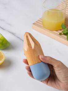 1 pieza Exprimidor de limón manual, Exprimidor de cítricos de madera de haya, Herramienta portátil para prensar jugo de frutas