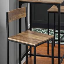 SoBuy OGT27-N, Bar Set-1 Bar Table And 2 Stools, 3 Pieces Home Kitchen Breakfast Bar Set Furniture Dining Set - Brown - View 9