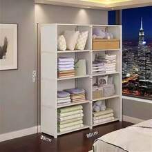 1pc Portable Closet, Multifunctional Cube Bookshelf Wardrobe, 31.5"X15.7" Freestanding Organizer With Curtain, Storage Rack For Bedroom, Living Room, Kitchen, Office, Holiday Decor, Christmas Gift