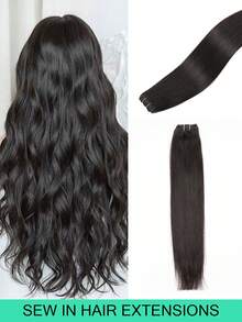 Extensões de cabelo costuradas, pacotes de cabelo humano real, extensões de cabelo com trama genial, trama colorida destacada, extensões de trama dupla amarradas à mão para mulheres