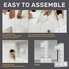 3 piedi/4 piedi Numeri luminosi a insegna - Luci bianche fredde/calde che si illuminano, decorazione per feste, grandi numeri luminosi a insegna che possono essere utilizzati per decorazioni di matrimoni, feste di compleanno - Bianco - Visualizzare 9