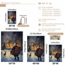 1 件圣诞老人与礼物 - 圣诞节数字艺术品 | 节日墙壁艺术，为雪村增添节日气氛，适用于家居装饰、房间装饰、卧室装饰、客厅装饰、浴室装饰、墙壁装饰、家居圣诞装饰，可选带框架的墙壁艺术 - 彩色 - 查看 9