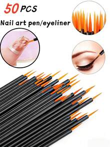 200 pezzi Penne monouso ultra-sottili per arte di unghie, penne per linee sulle unghie, penne per terapia luminosa per unghie, eyeliner monouso, matite per sopracciglia - Multicolore - Visualizzare 10