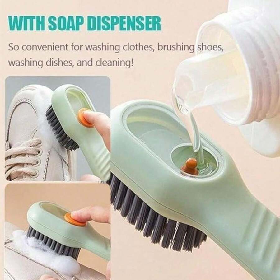 2 In 1 Multifunction Cleaning Brush, New Injectable Multifunction Cleaning Brush, Cleaning Brush With Soap Dispenser, Liquid Adding Soft Fur Cleaning Brush For Washing Clothes Shoes - Nhiều màu - Xem 1